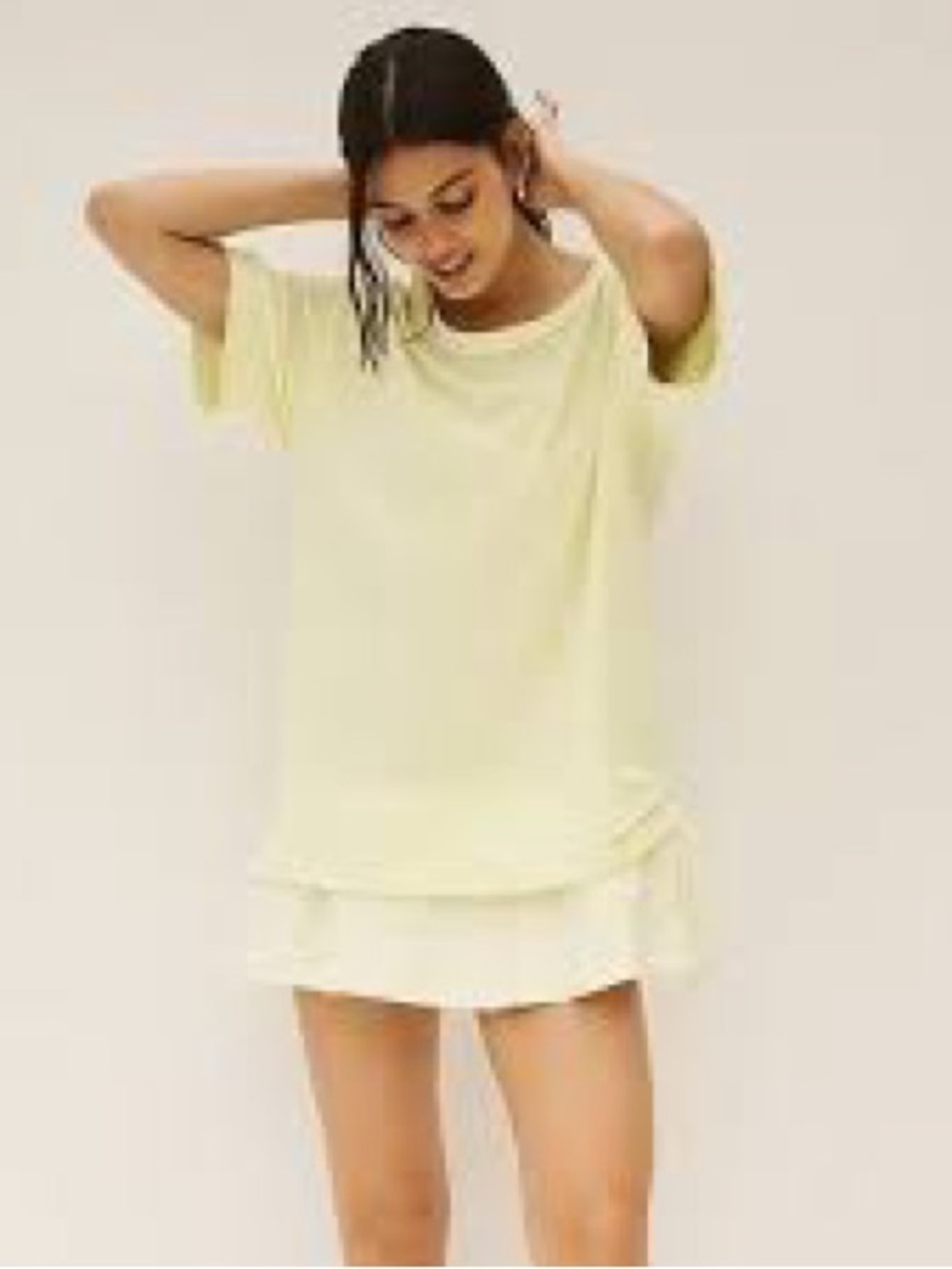Anthropologie Pale Yellow Short-Sleeve active dress